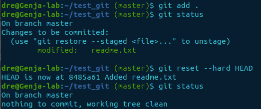 git reset --hard HEAD