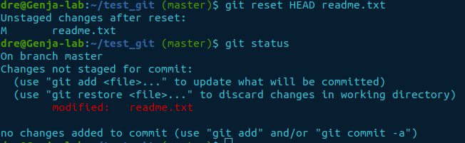 git reset head